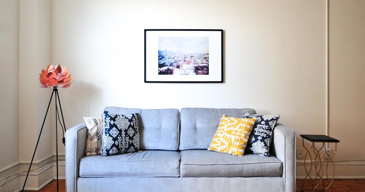 Cozy minimalist living room with plants